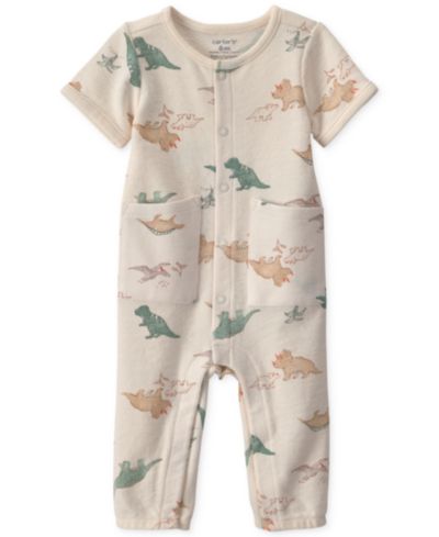 Carter's Baby Boys' Dinosaur Print Short-Sleeve Jumpsuit