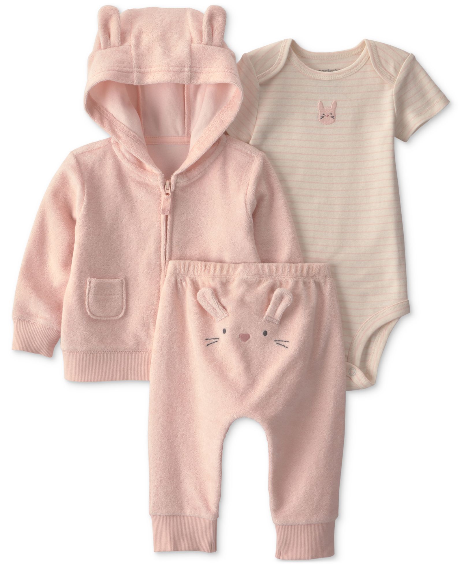 Комплект Carter’s Baby Girls' Bunny Cardigan, Bodysuit и Pants, 3-Piece Set