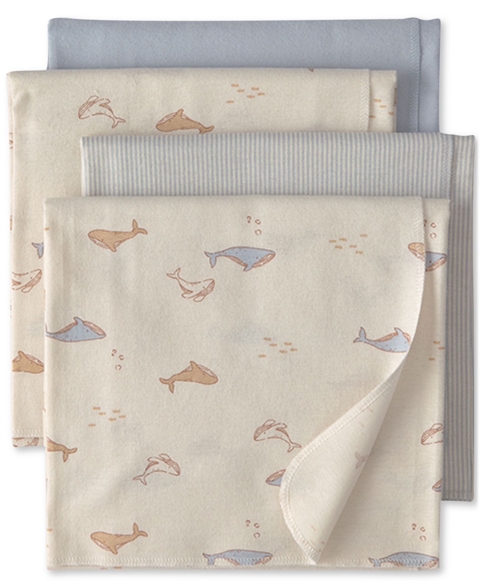 Детские одеяла Carter's Baby Boys' Whale Receiving, 4-Pack
