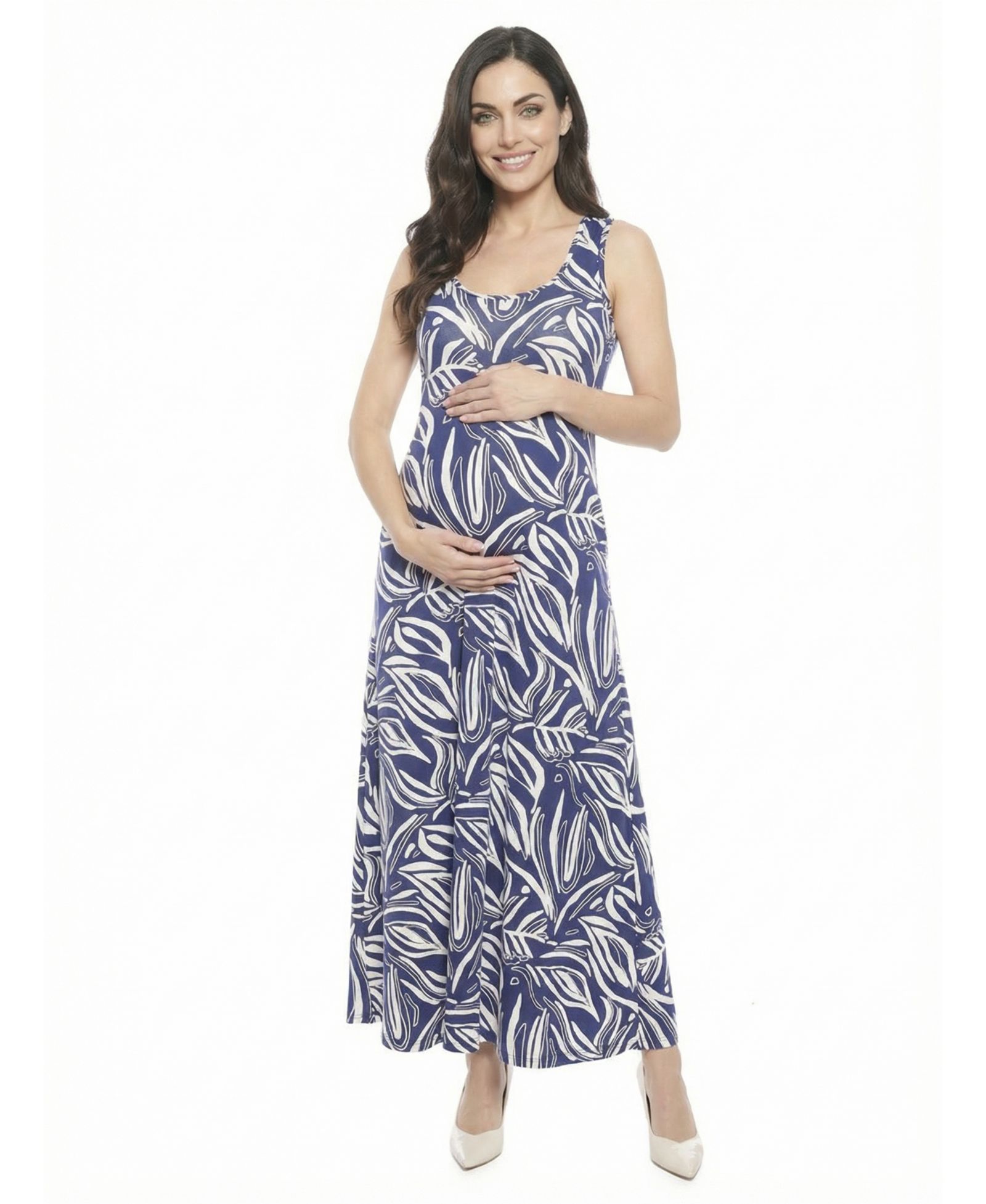 Женское платье для беременных 24seven Comfort Apparel Women's Maternity Scoop Neck Maxi