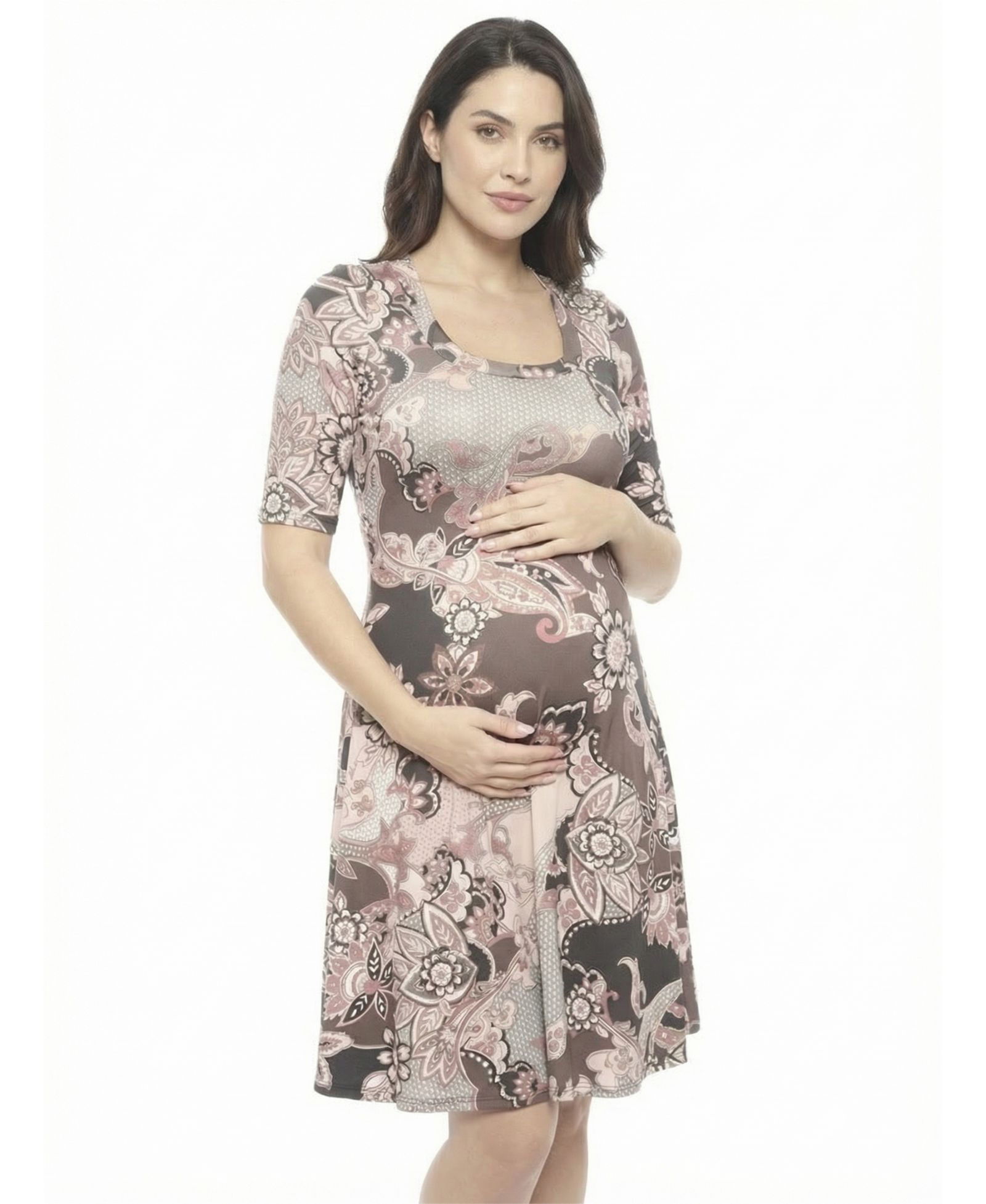 Женское платье 24seven Comfort Apparel Plus Size Maternity Scoop Neck Skater