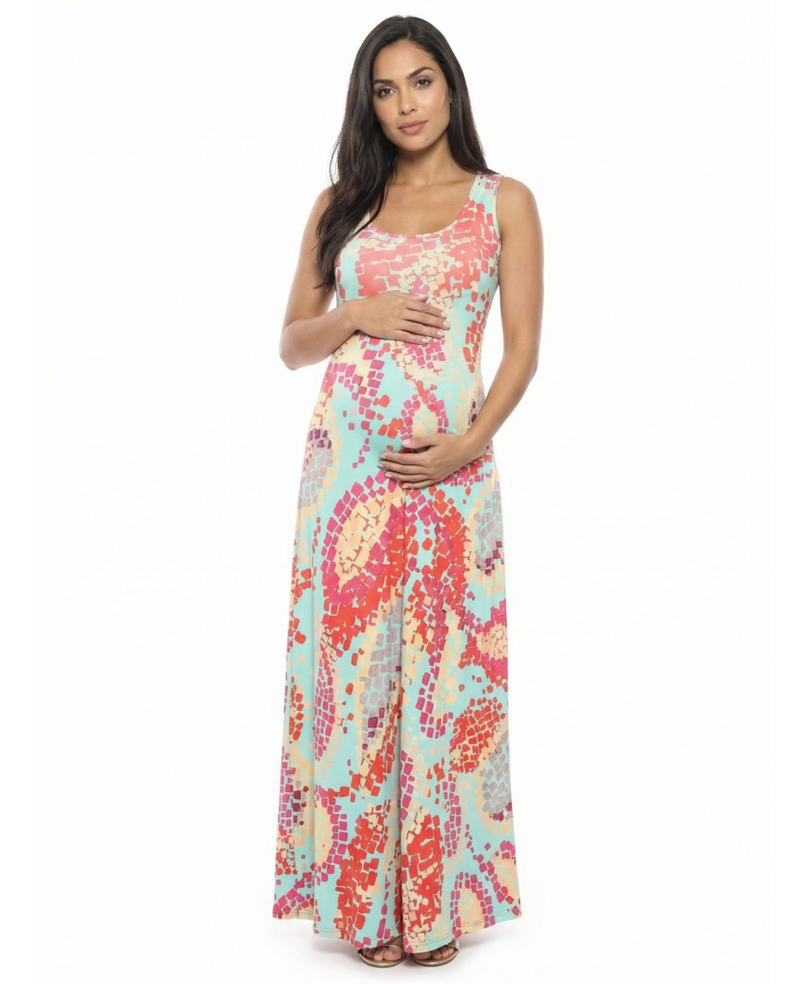 Женское макси-платье 24seven Comfort Apparel Maternity Scoop Neck