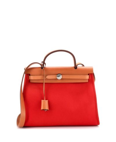 Pre-Owned HERMÉS 31 Herbag Zip Leather and Toile