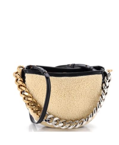 Pre-Owned Stella McCartney Small Frayme Shoulder Bag Faux Shearling and Faux Leather