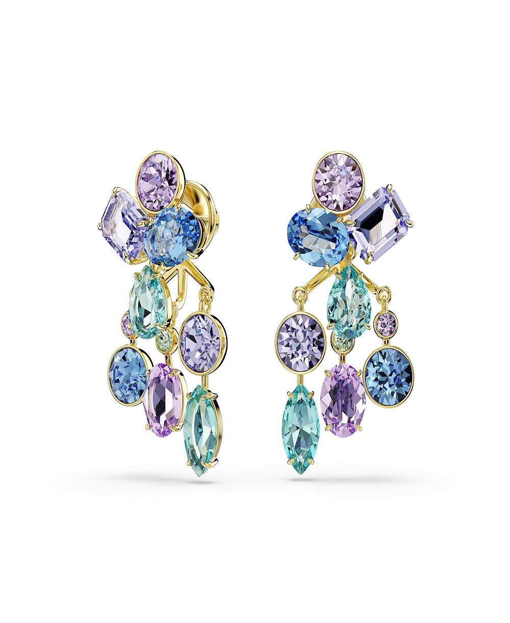 Серьги-куртка Swarovski Gema с позолотой