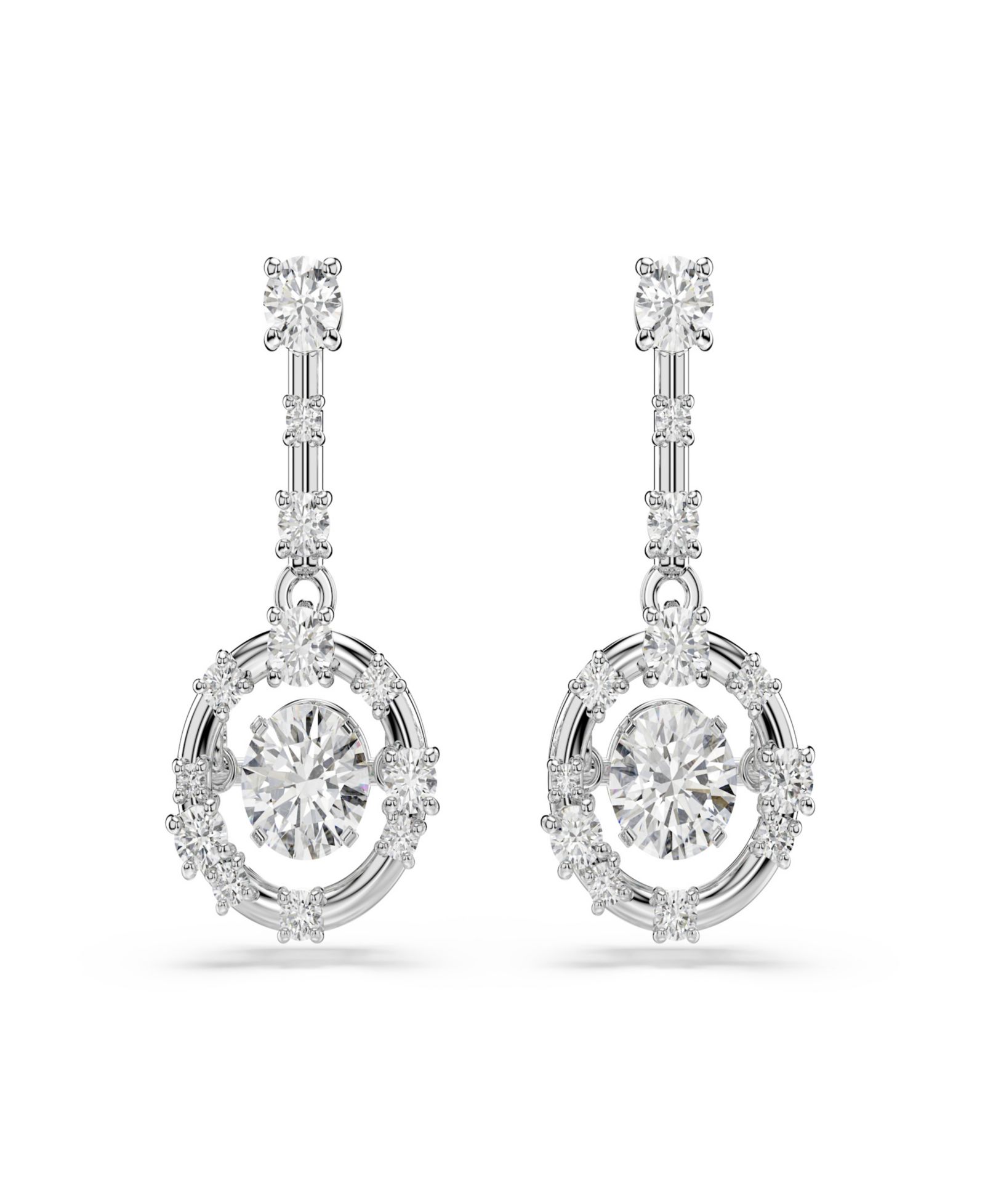 Swarovski Серьги Dancing Stone с родиевым покрытием