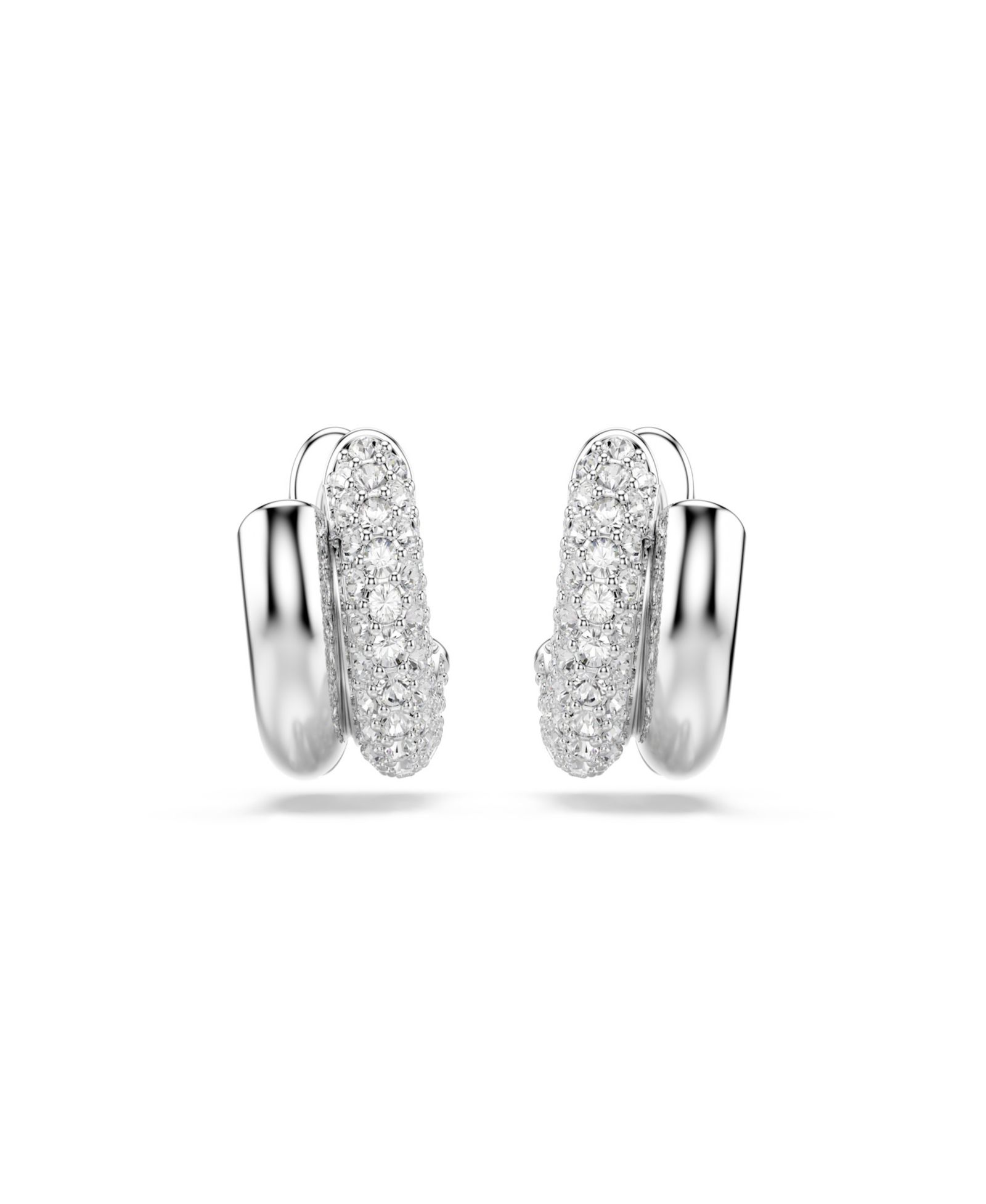 Серьги Swarovski Rhodium-Plated Gleaming Tubular Huggie