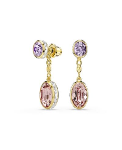 Серьги-подвески Swarovski Chroma с золотым напылением