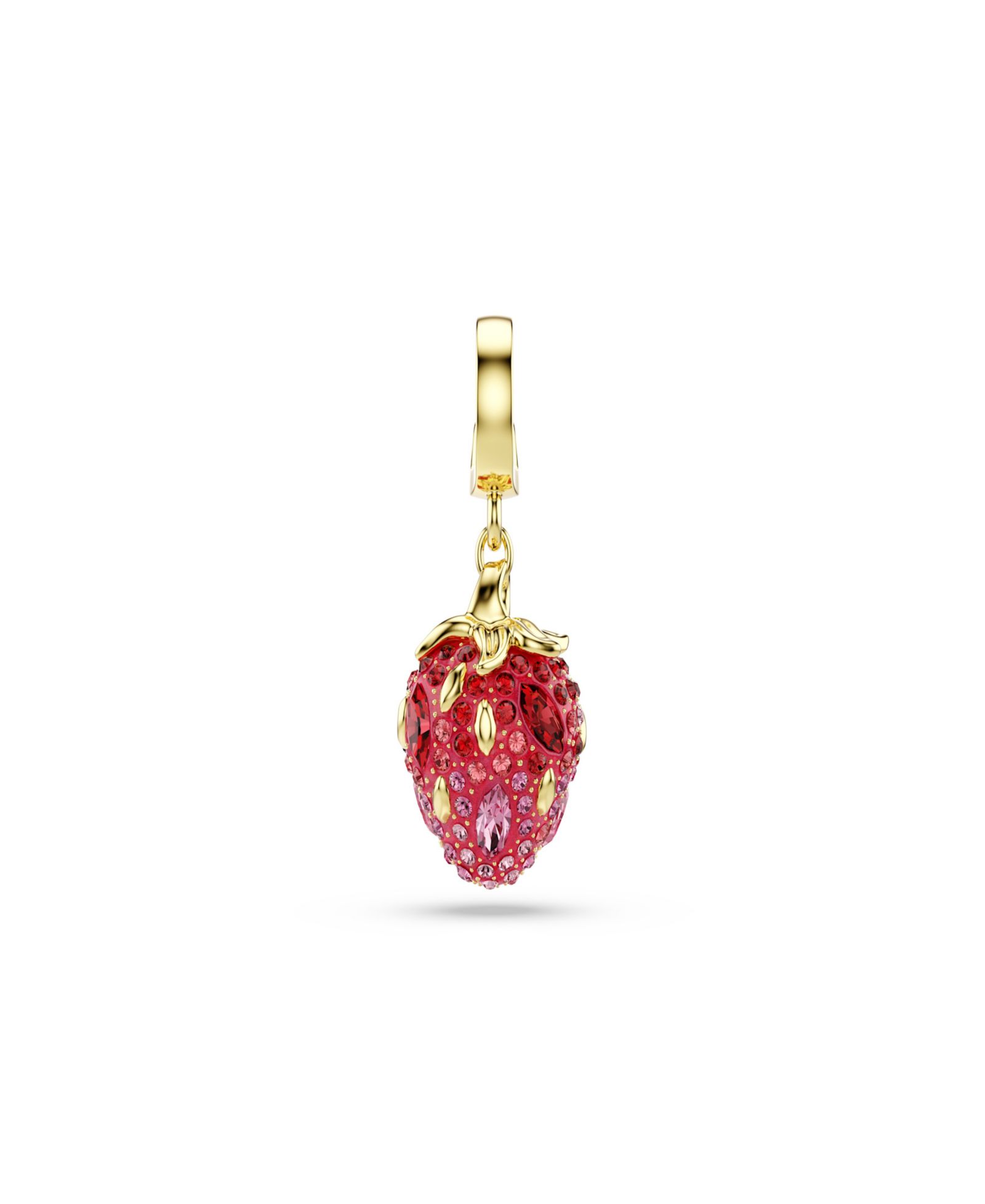 Swarovski Gold-Tone Plated Brass Strawberry Charm
