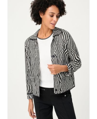 Olsen Women's Modern Zebra Knit Cardigan