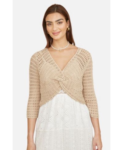 Женский вязаный джемпер Yumi Crochet Cotton Twisted Bolero