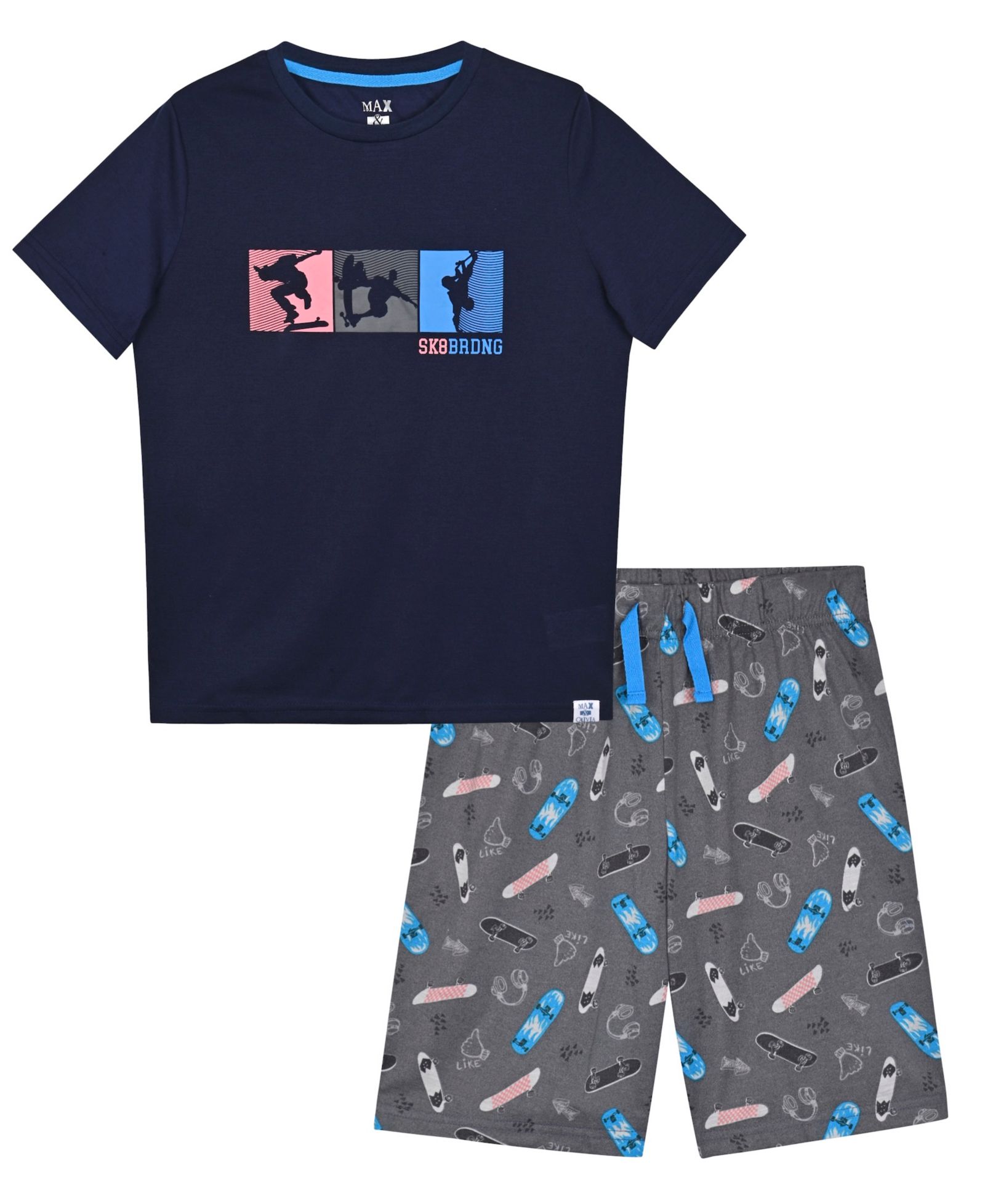 Комплект из футболки и шорт Max & Olivia Skate Print для мальчиков