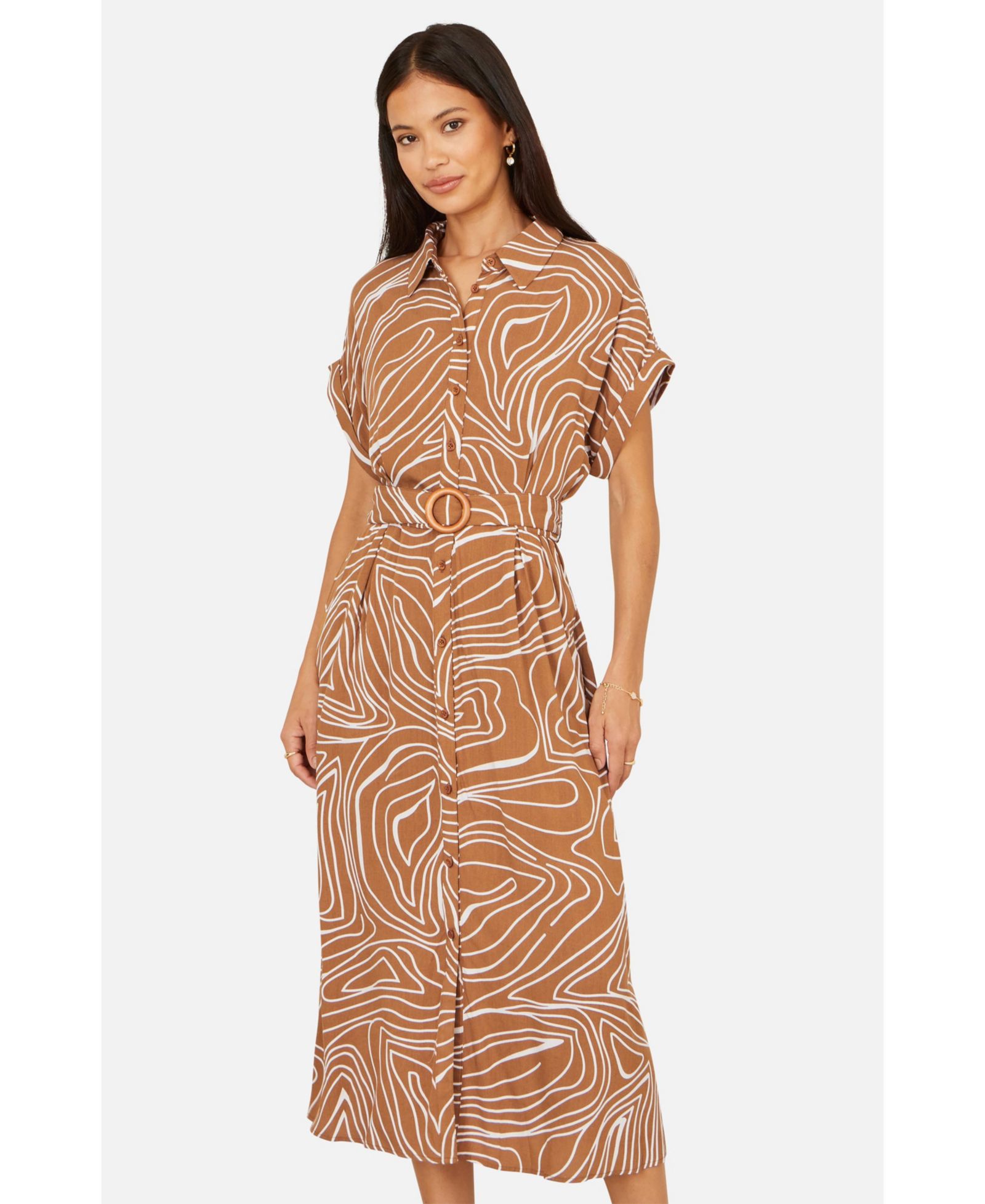Миди-платье Yumi Women's Abstract Swirl Print Relaxed
