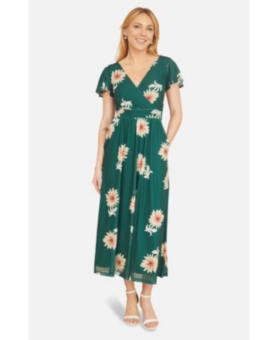 Платье Yumi Women's Mesh Flower With Pockets Wrap Midi
