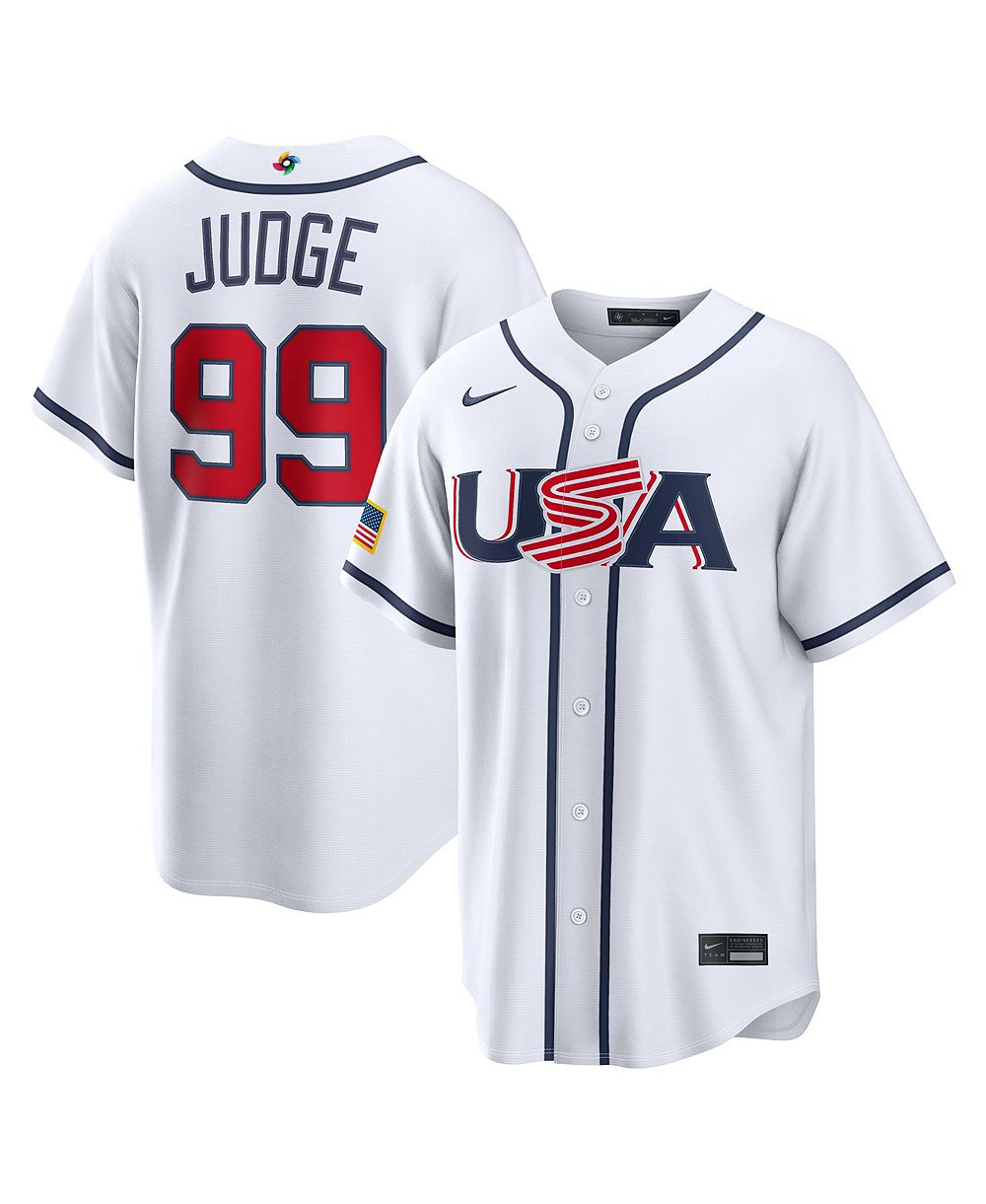 Мужская джерси Nike Aaron Judge White USA Baseball 2026 World Baseball Classic Stadium