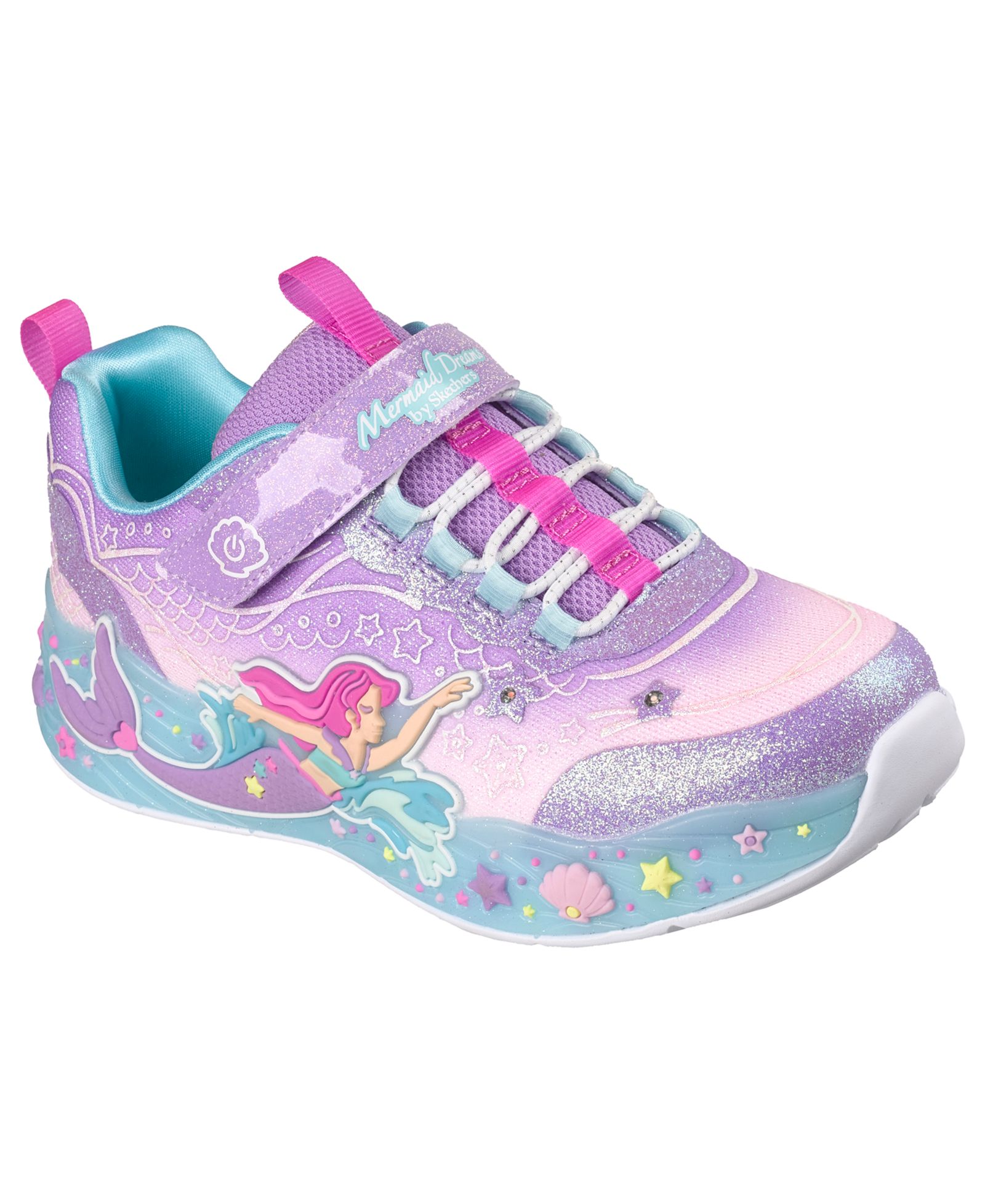 Skechers Детские кроссовки S-Lights: Mermaid Dreams с подсветкой и ремешком