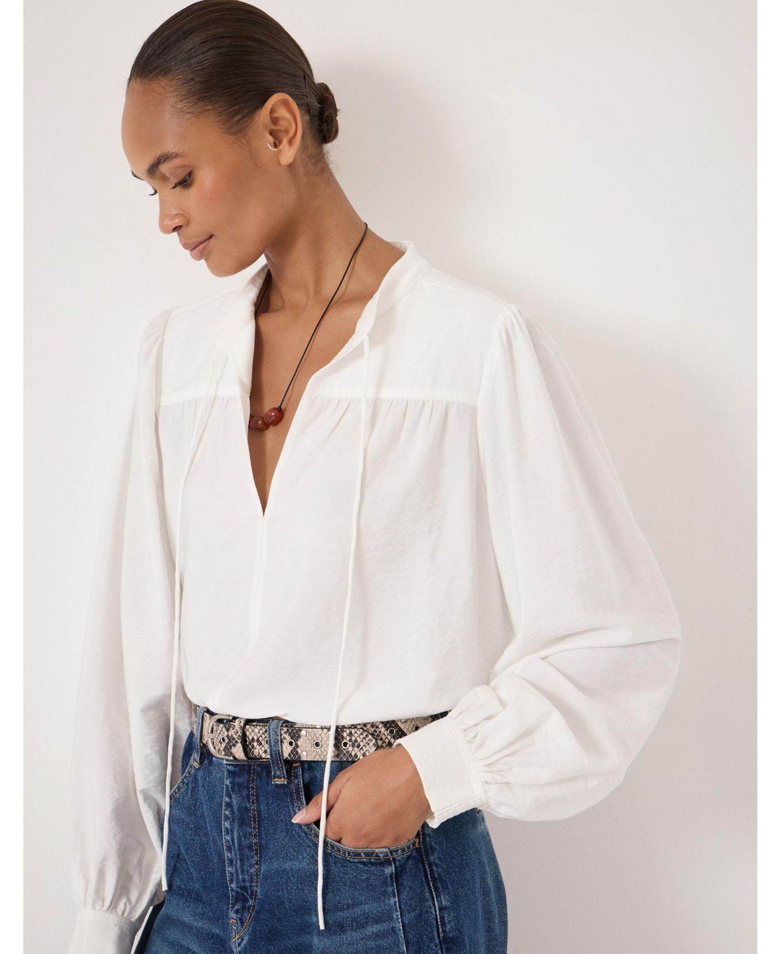 Hush Women's Harlow Tie Front Detail Blouse