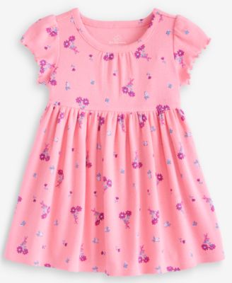 First Impressions Детское платье с цветочным принтом Short-Sleeve Rib, 0M-24M