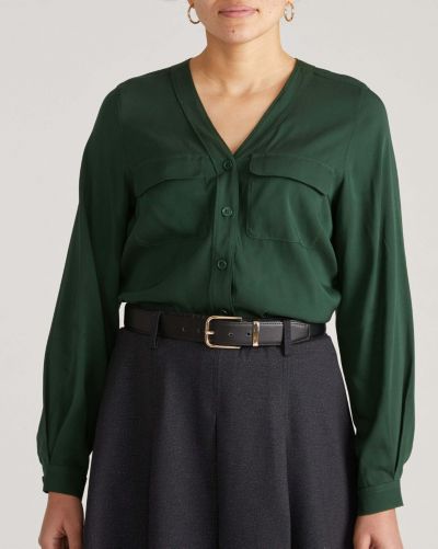 Universal Standard блузка Plus Size из купро с пуговицами