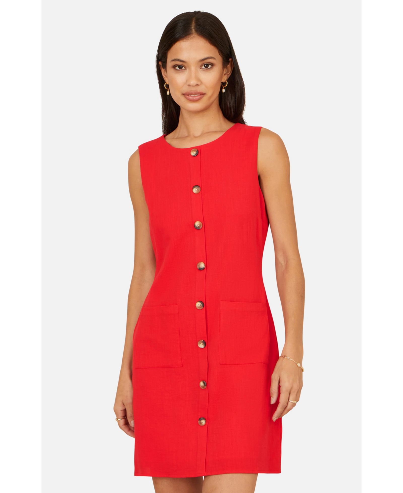 Женское платье Yumi Viscose Button Detail Shift