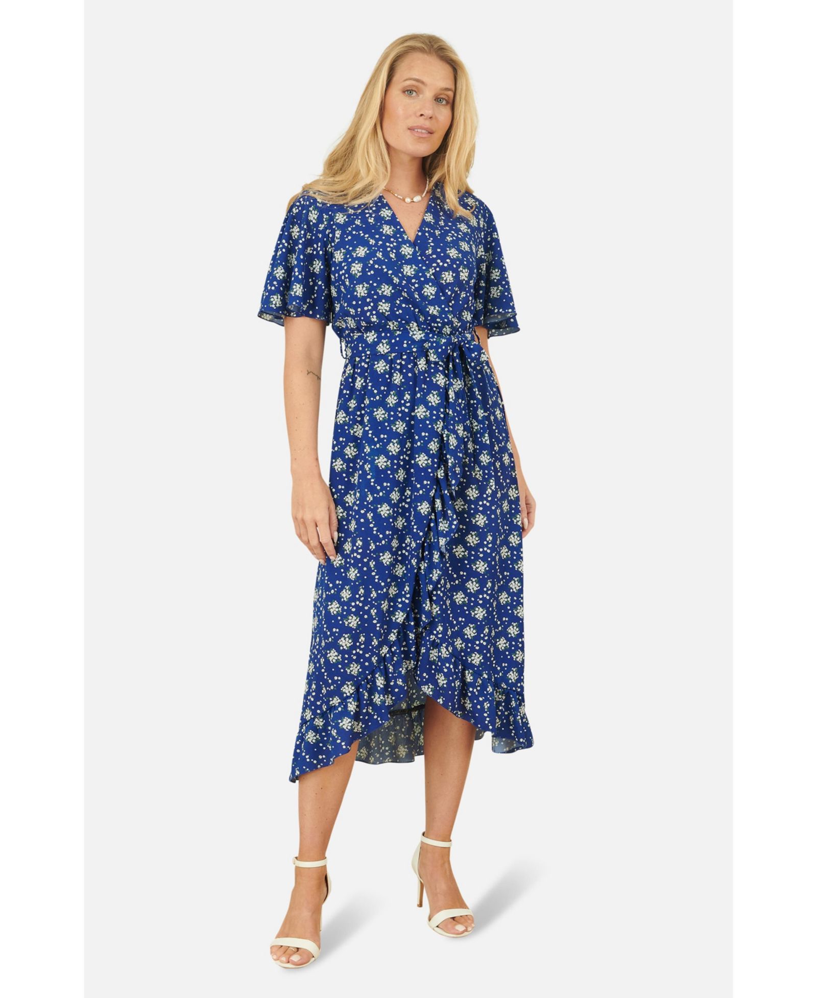 Миди-платье Yumi Women's Frilled-Hem Wrap