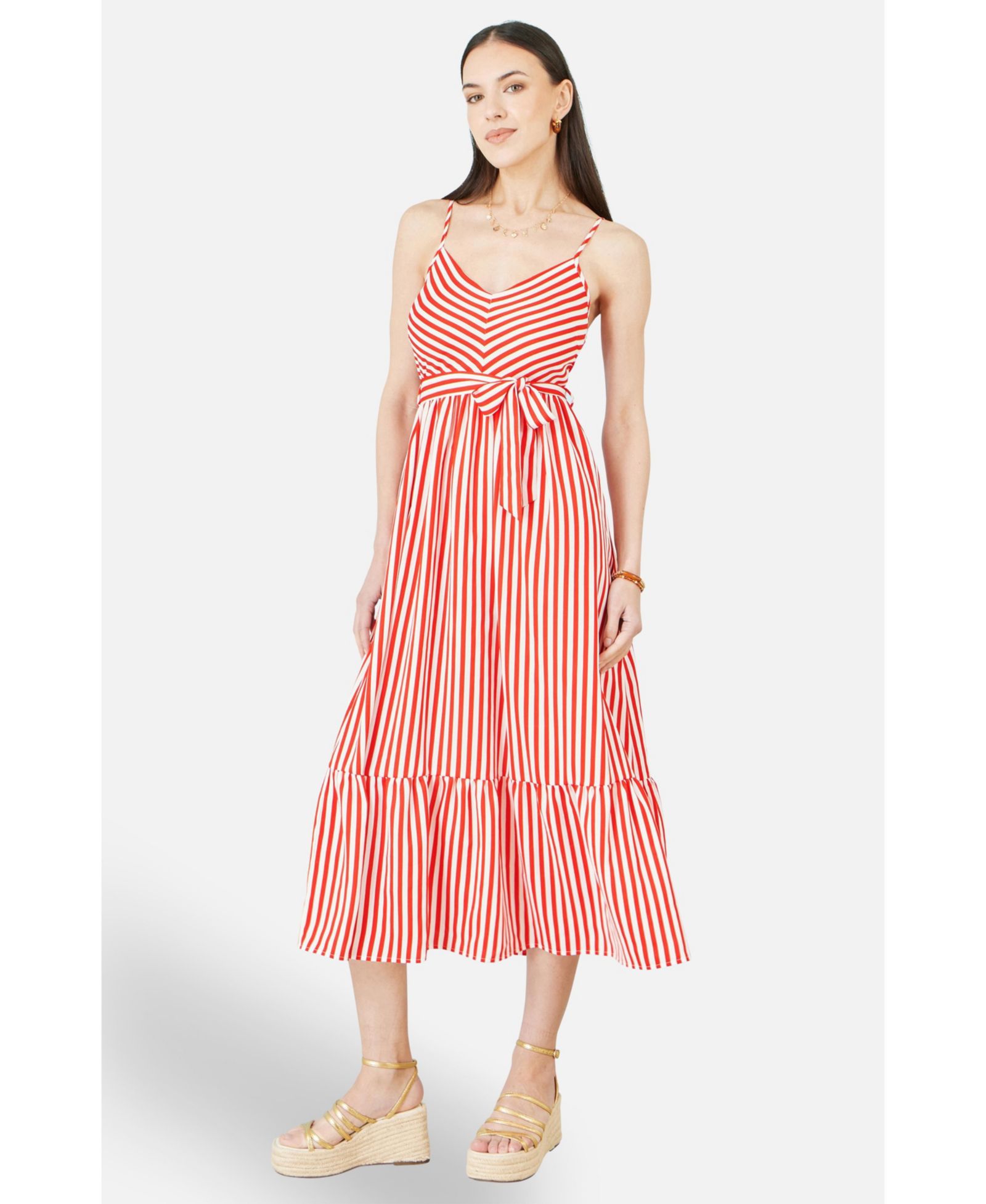 Yumi Women's Stripe Midi Sun Dress