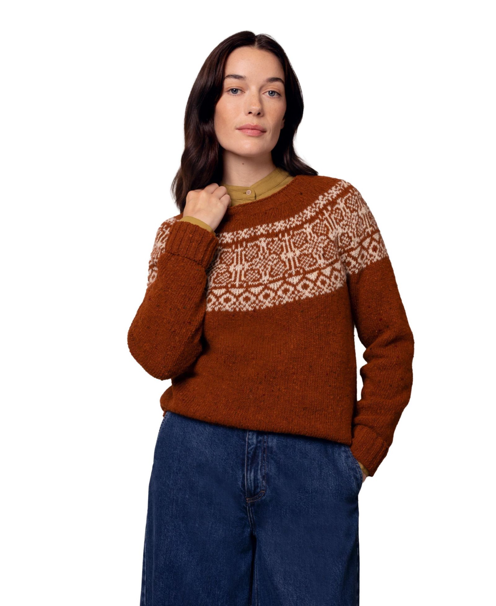 Женский свитер Celtic & Co. Donegal Fair Isle Yoke