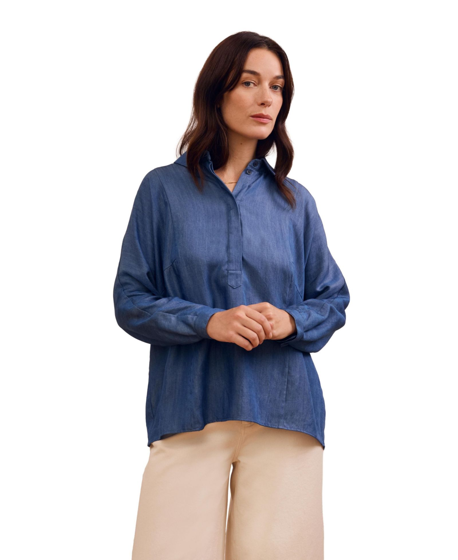 Celtic & Co. Women's Drapey Pop Over Blouse