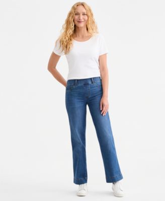 Женские джинсы Style & Co Shaping Pull-On Wide-Leg