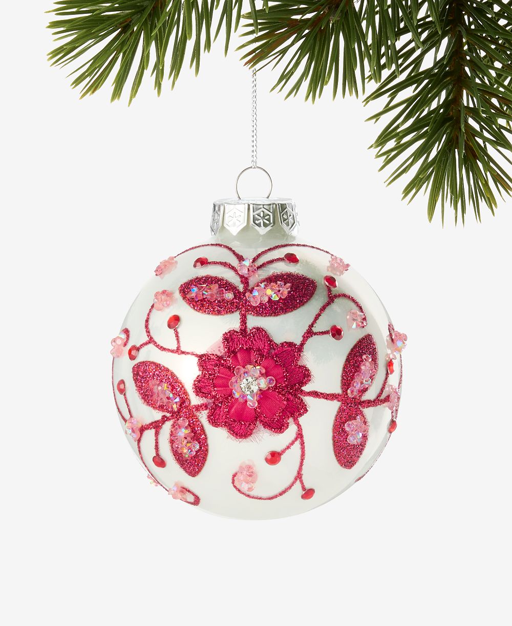 Шарик-украшение Holiday Lane Holiday Toile с цветочным узором, эксклюзив Macy's