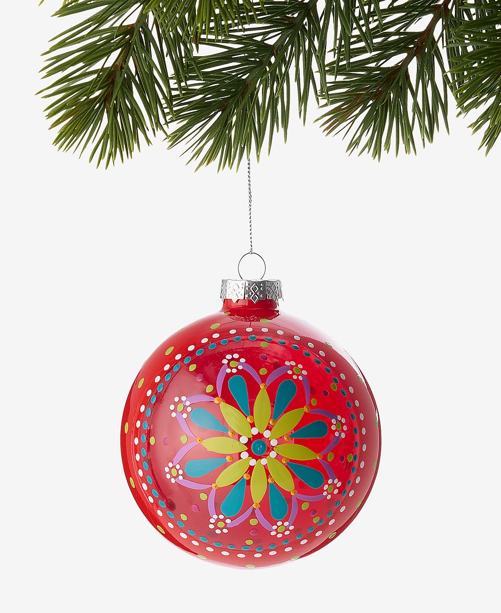 Рождественский шар Holiday Lane с цветочным узором "Merry Magic", эксклюзив Macy's