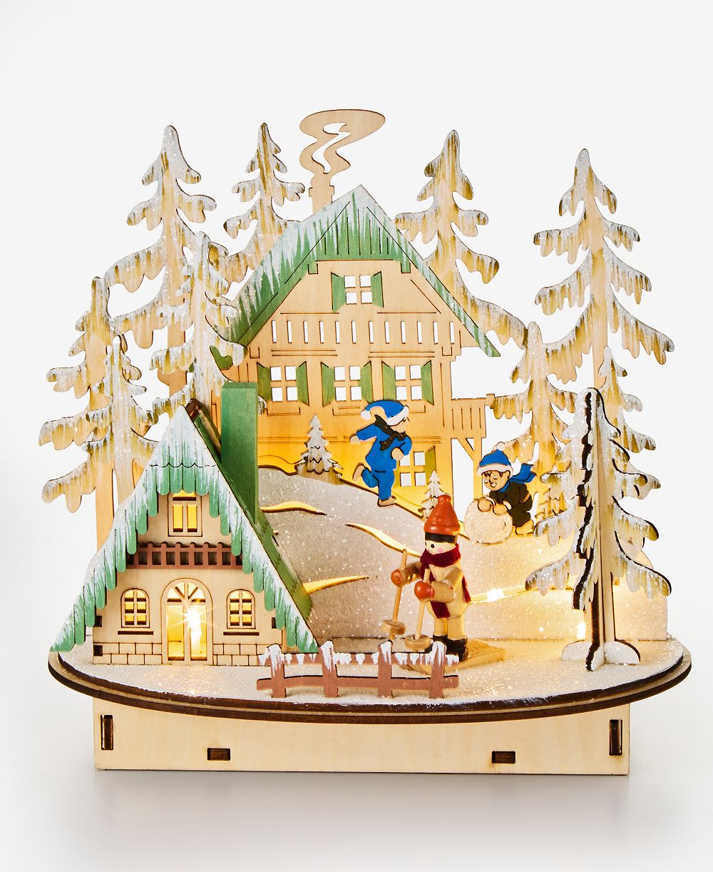 Новогоднее украшение Holiday Lane Heritage Lighted Wood Snow Land, эксклюзив Macy's