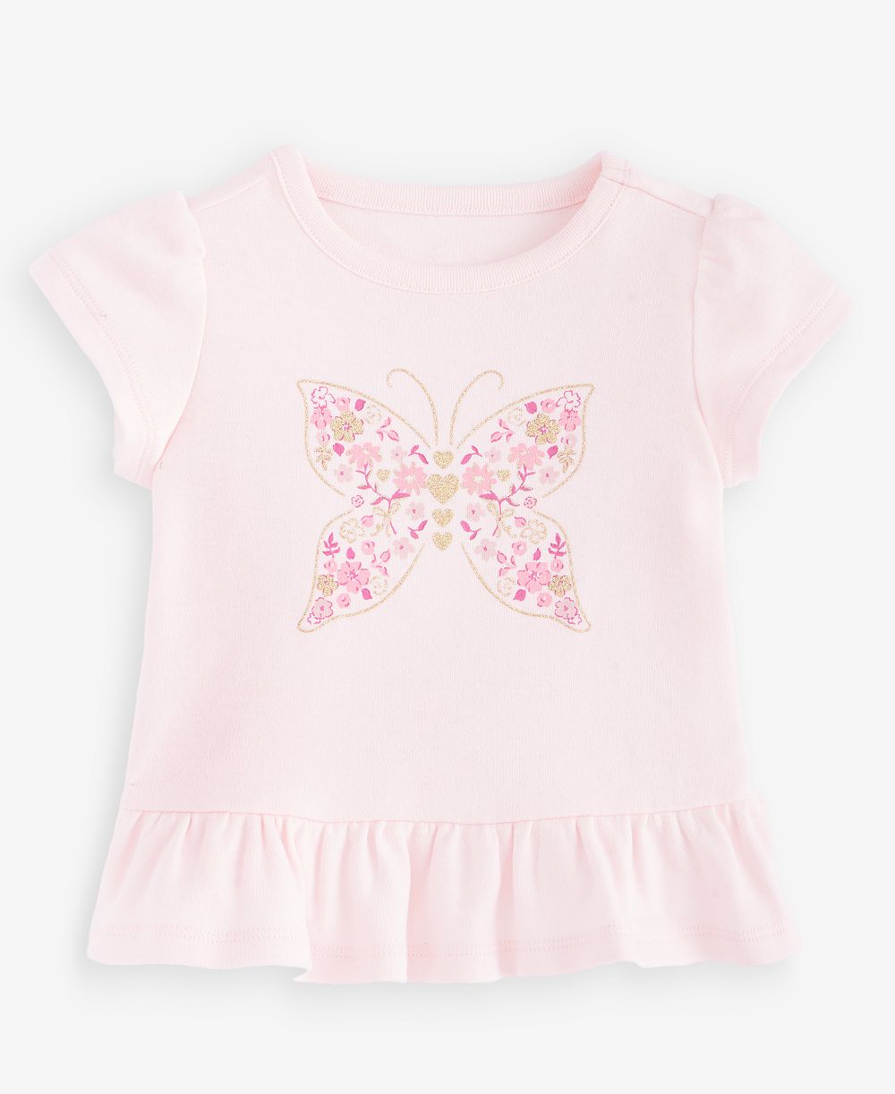 First Impressions Baby Girls' 3M-24M Mix & Match Short-Sleeve Butterfly Peplum T-Shirt, Macy's Exclusive