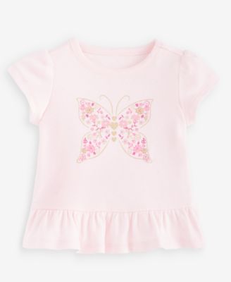 First Impressions Baby Girls' 3M-24M Mix & Match Short-Sleeve Butterfly Peplum T-Shirt, Macy's Exclusive