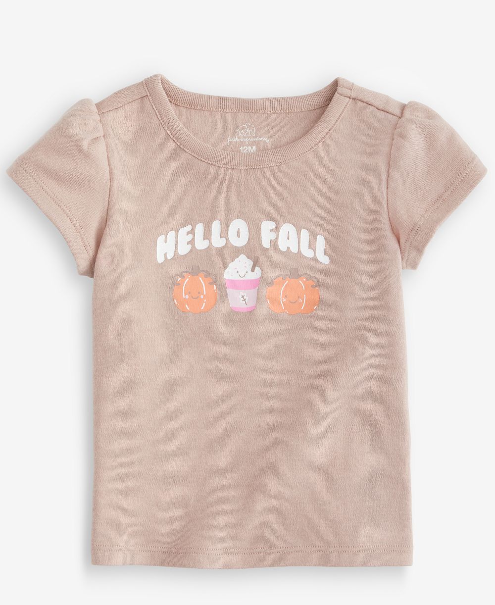 First Impressions Детская футболка Hello Fall с коротким рукавом, 3M-24M