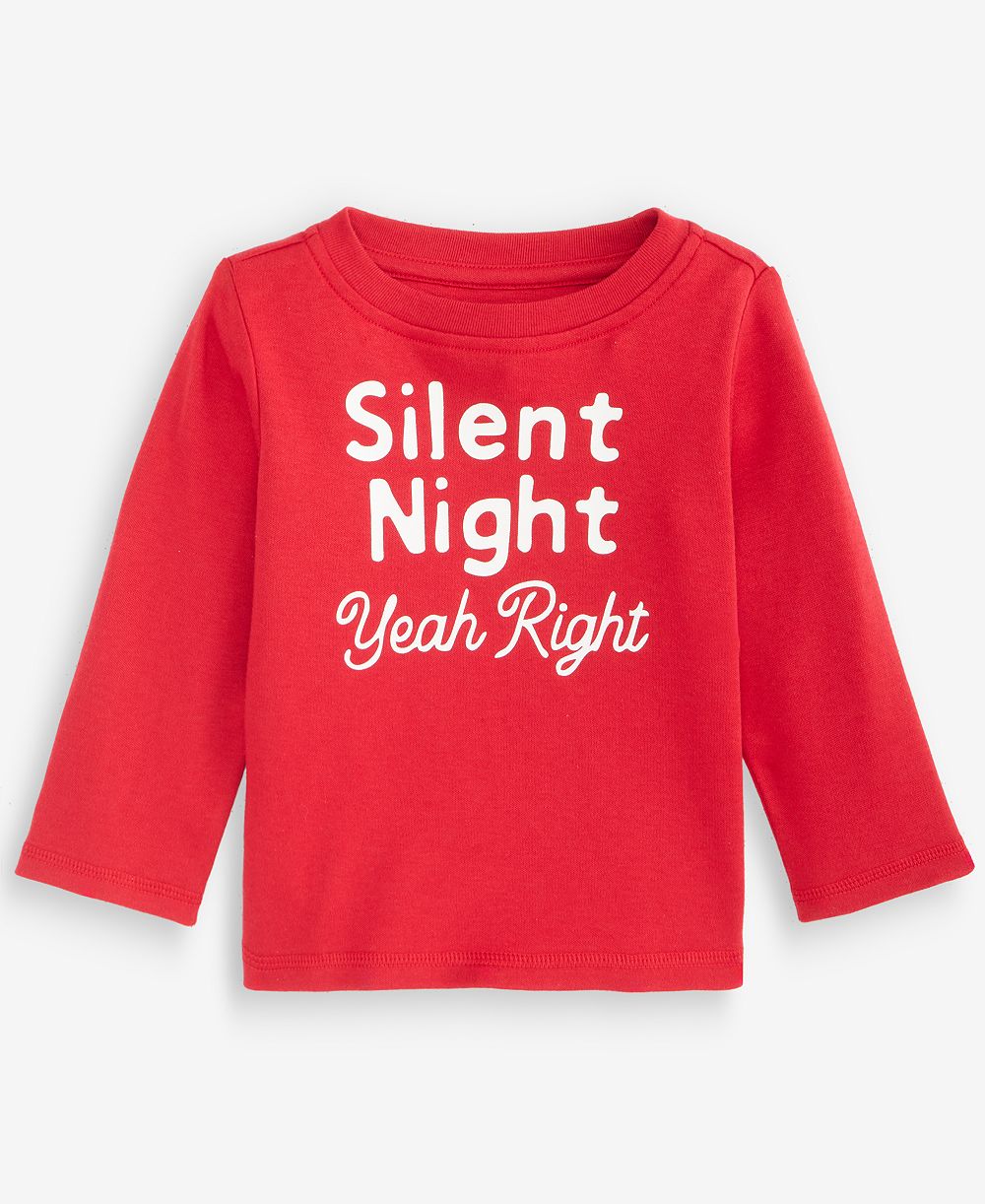 Детская футболка First Impressions Baby Boys' 3M-24M Mix & Match Long-Sleeve Silent Night
