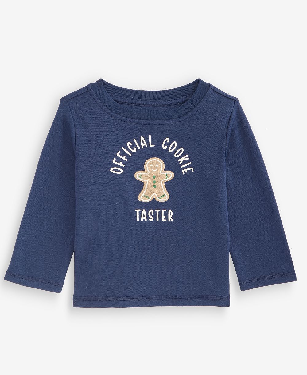Футболка First Impressions Baby Boys' 3M-24M Mix & Match Long-Sleeve Cookie Taster