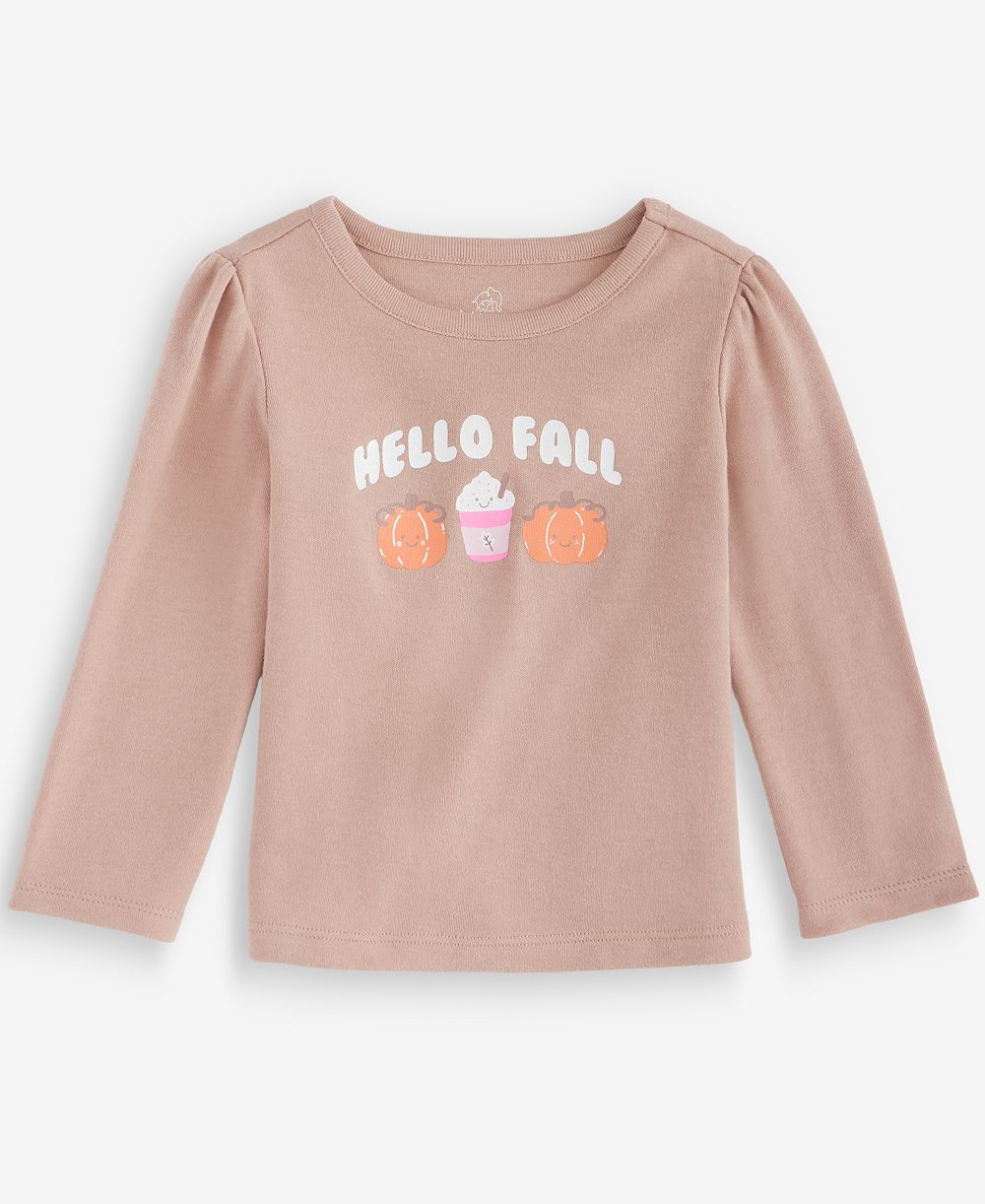 First Impressions Toddler Girls' 2T-4T Mix & Match Long-Sleeve Hello Fall T-Shirt, Macy's Exclusive