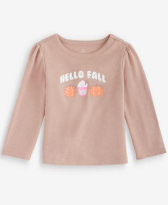 First Impressions Toddler Girls' 2T-4T Mix & Match Long-Sleeve Hello Fall T-Shirt, Macy's Exclusive
