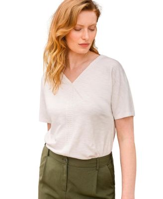 Celtic & Co. женский топ из трикотажа Slub Jersey с V-образным вырезом