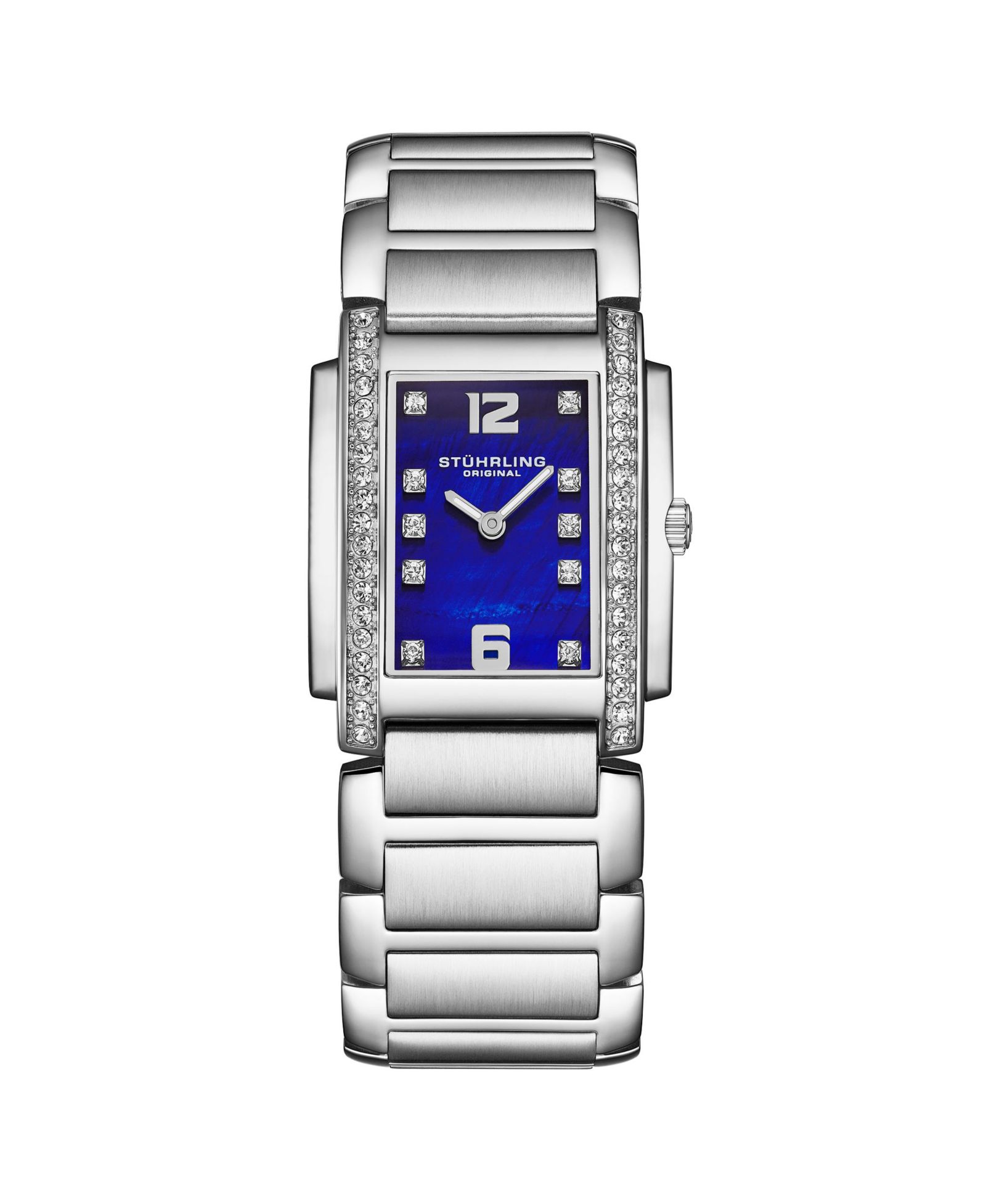 Stuhrling Women s 4089.2 Serafine Rectangular Quartz Watch, Mother-of-Pearl Dial & Swarovski Crystal Bezel