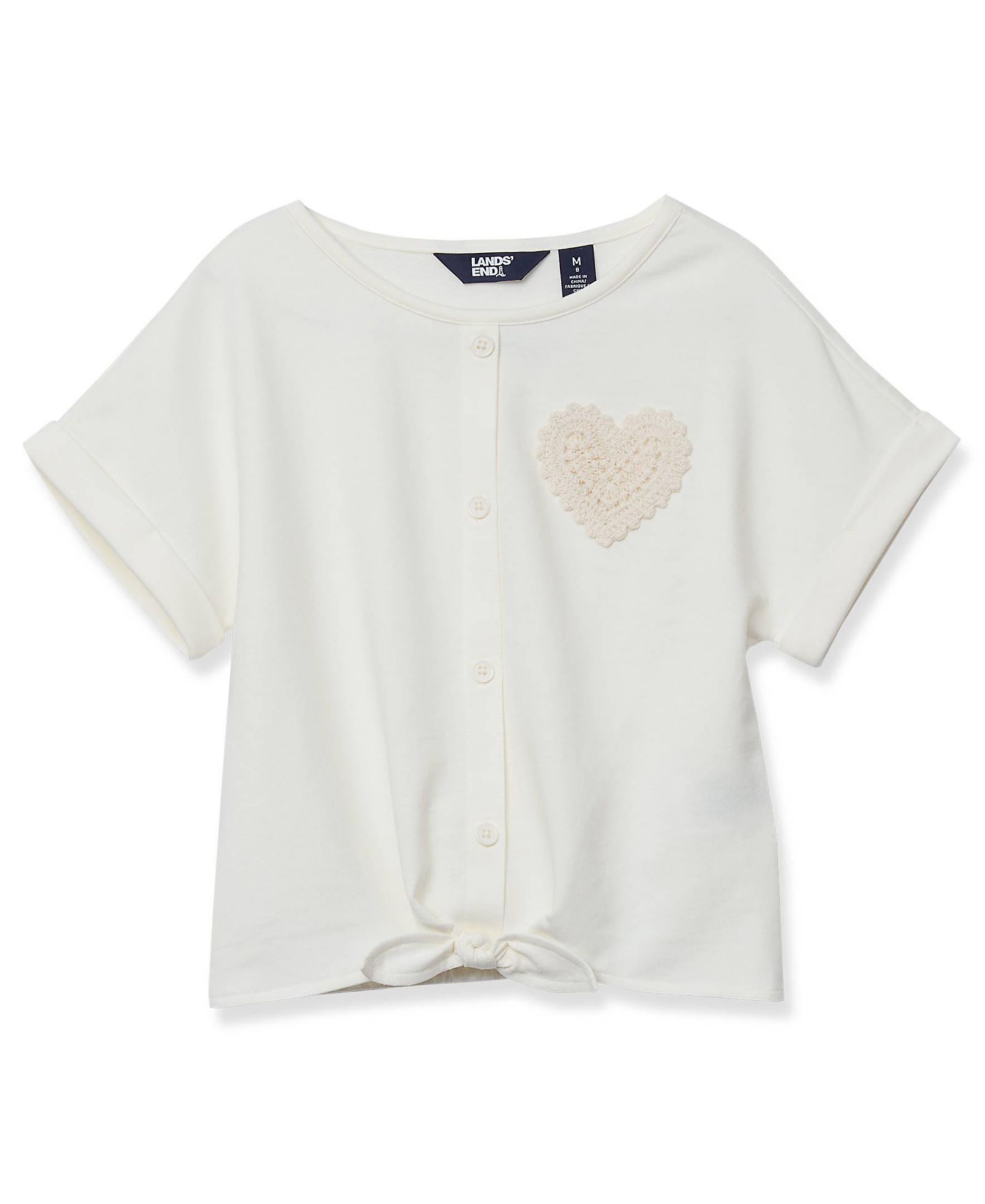 Детский топ Lands' End Slouchy Button Front Terry Knit