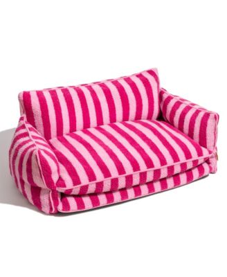 FunnyFuzzy Striped Faux Lambswool Double Layer Pet Sofa Bed