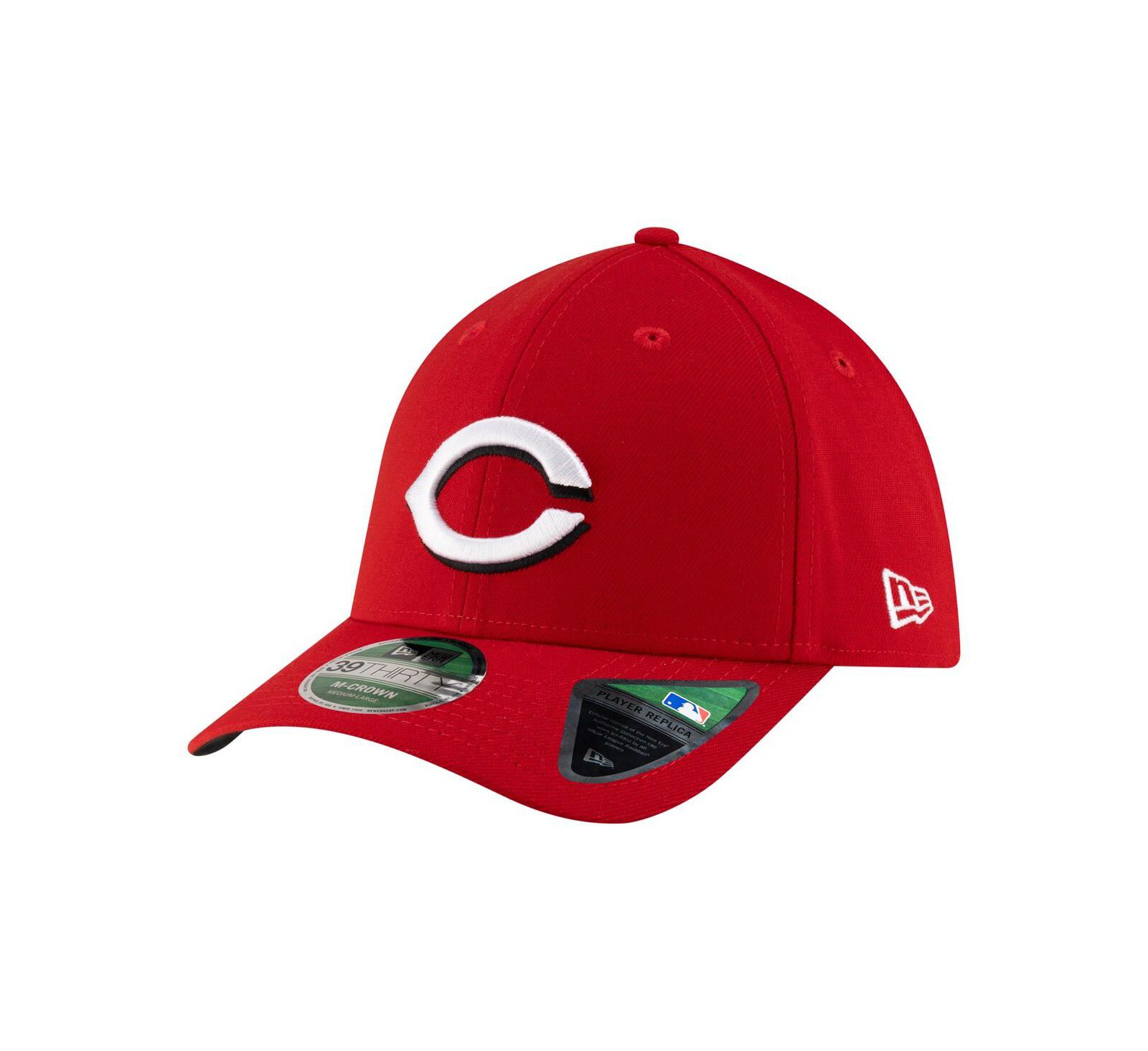 New Era Men's Red Cincinnati Reds Player Replica 39THIRTY M-Crown Flex Hat