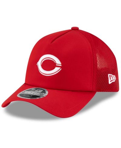 Мужская кепка-тракер New Era Cincinnati Reds 2026 Batting Practice Apex 9FORTY, красная, регулируемая