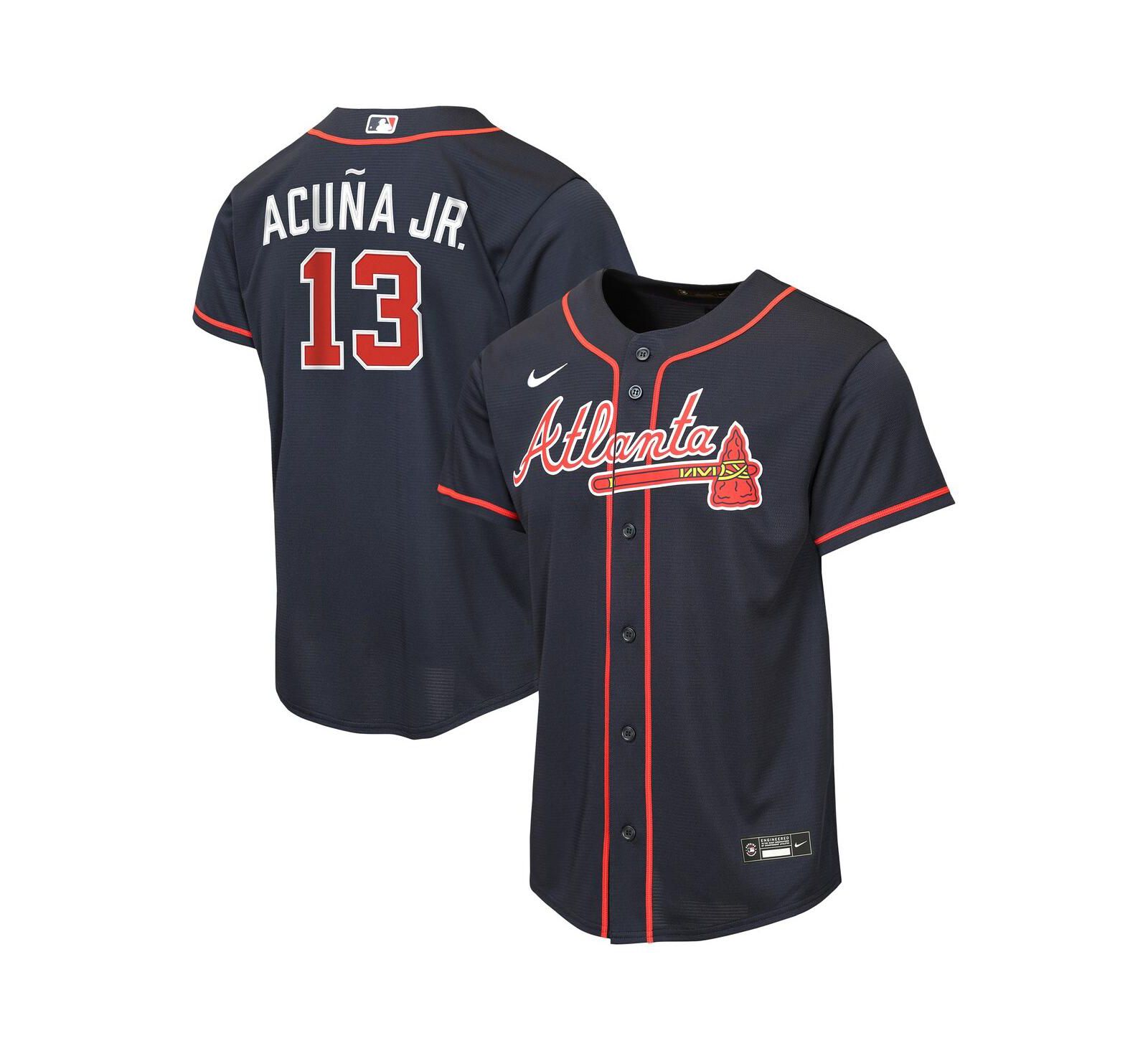 Nike Детское реплика-джерси Ronald Acuña Jr. Atlanta Braves, темно-синий