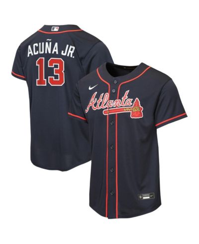 Nike Big Boys and Girls Ronald Acuña Jr. Navy Atlanta Braves Alternate Replica Jersey