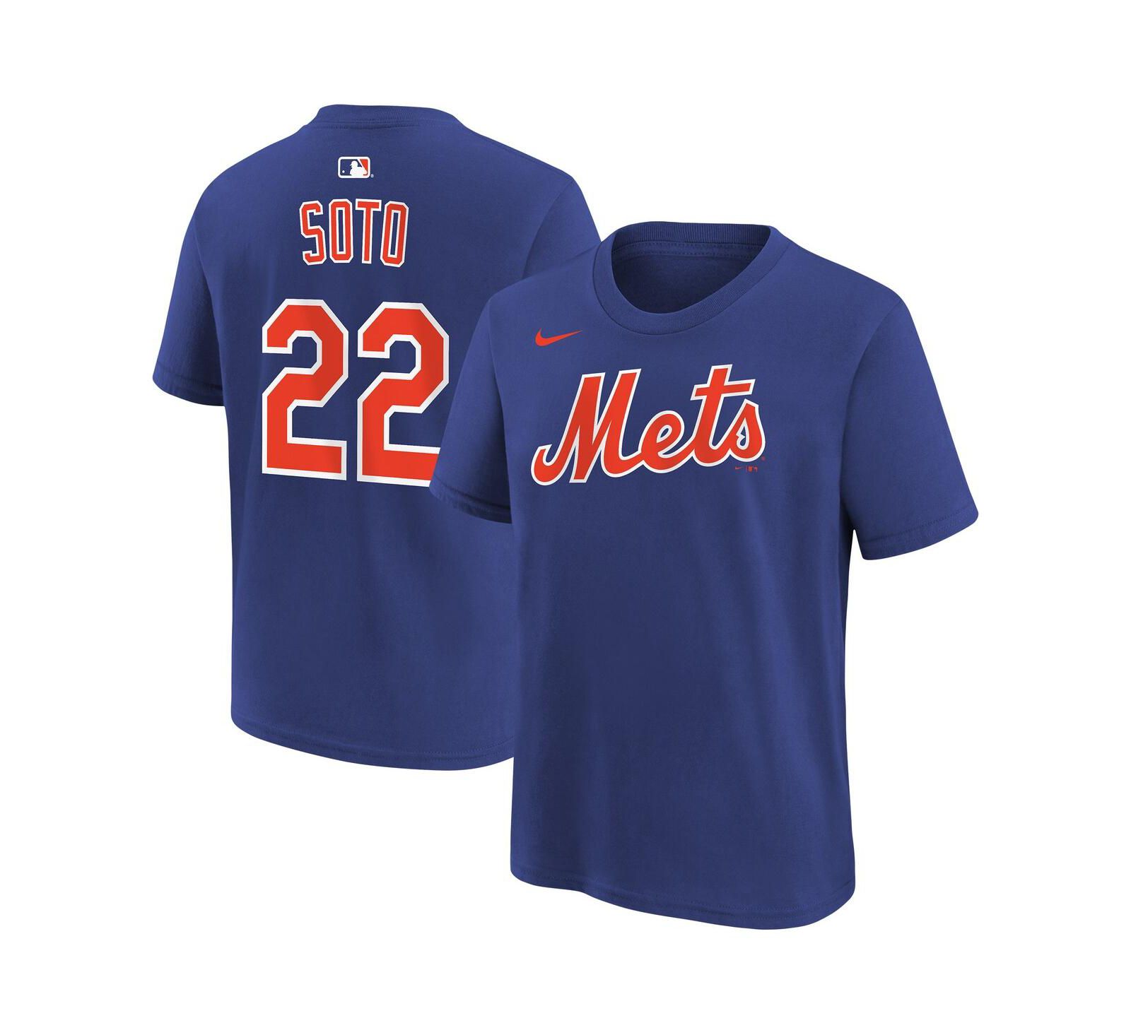 Nike Big Boys and Girls Juan Soto Royal New York Mets Name & Number T-Shirt