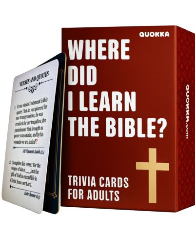 Quokka Rethink! Bible Trivia Family Card Game, 500 Cards, 14 Years & Up