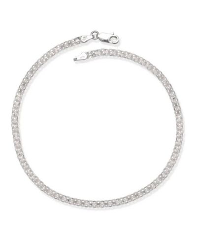 Curata Jewelry 925 Sterling Silver 10 Inch 3.5mm Bismark Chain Ankle Bracelet